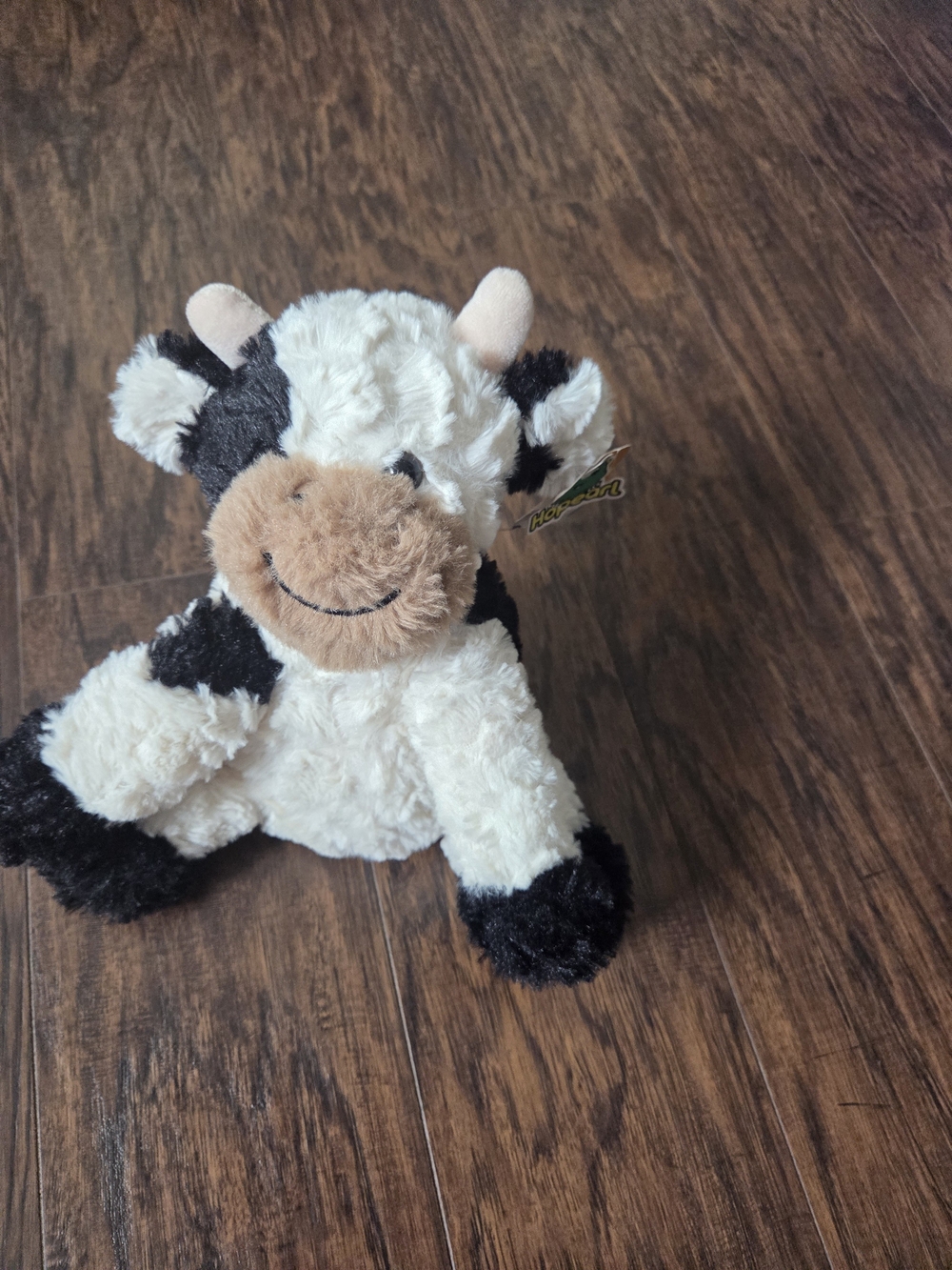 HoPearl Black and White Plush Cow Stuffed Animal